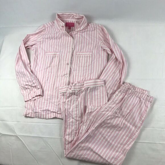 VICTORIA'S SECRET‎ Silver Pink RETIRED Pajama Set Top Pants Size S - Picture 1 of 12